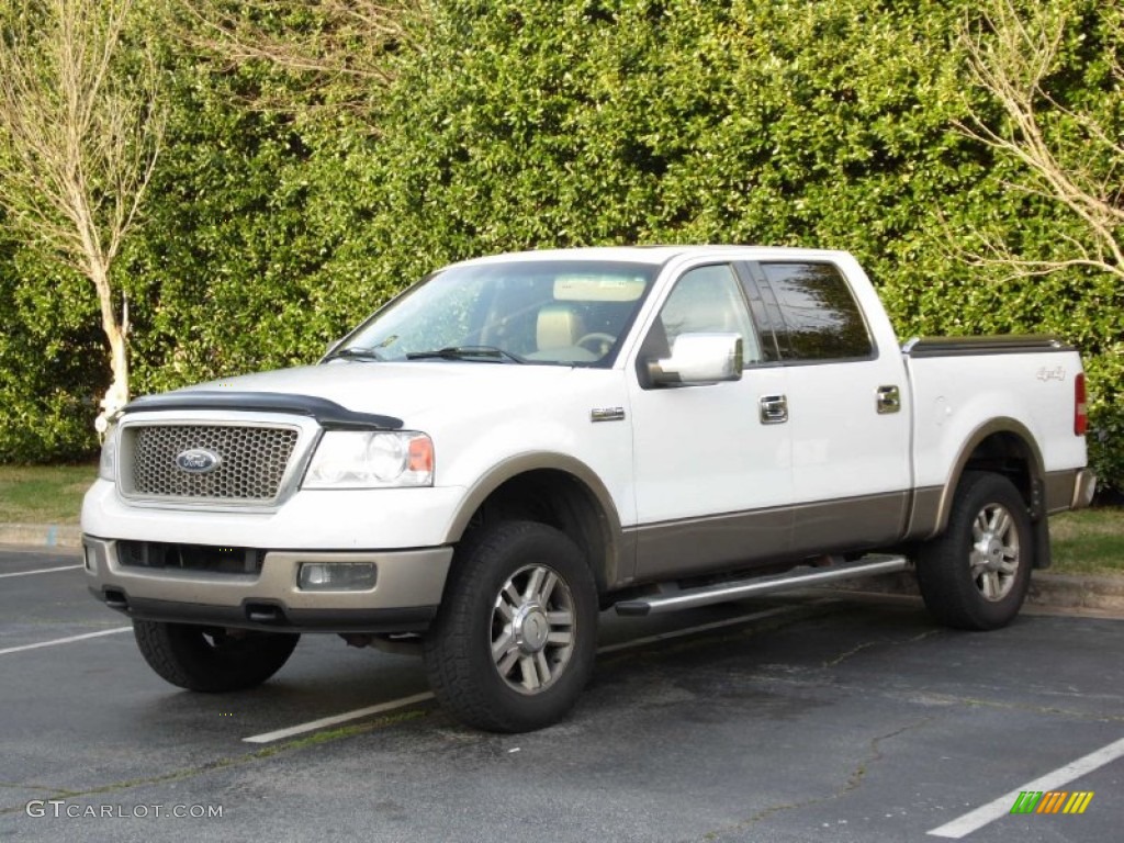 2004 F150 Lariat SuperCrew 4x4 - Oxford White / Tan photo #1