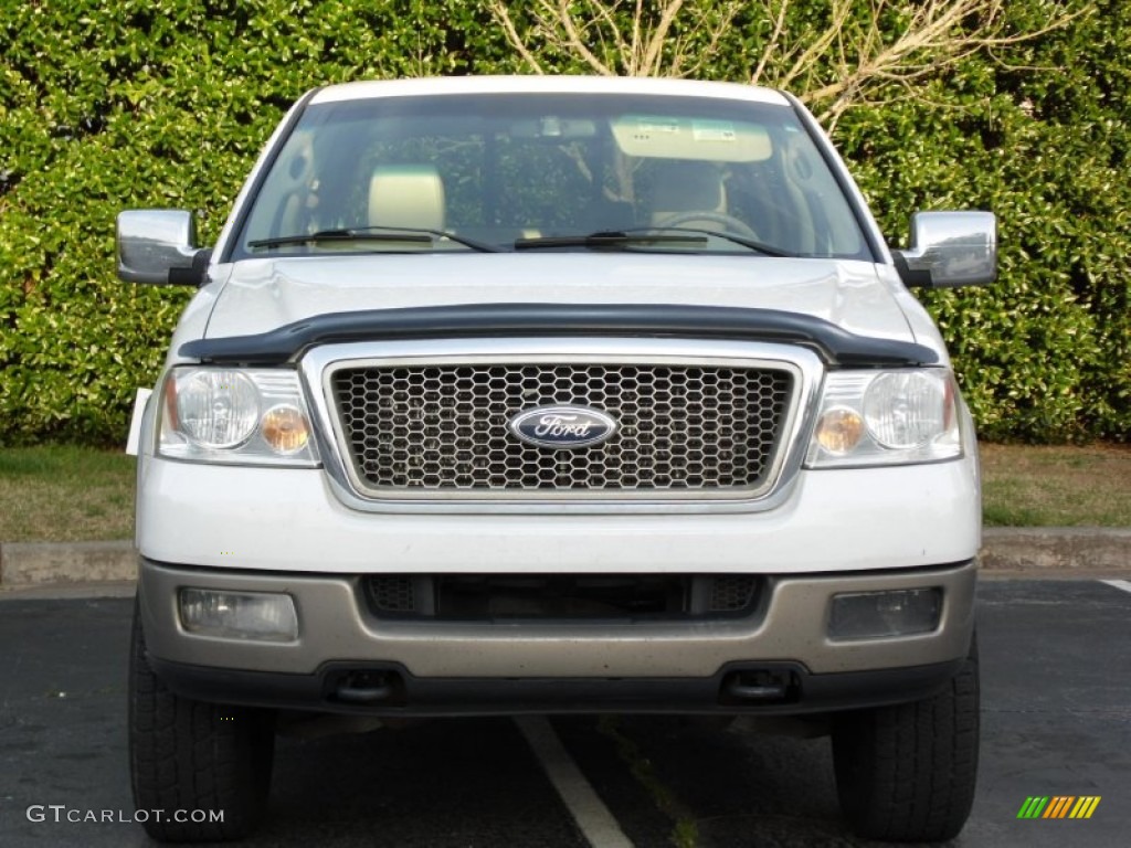 2004 F150 Lariat SuperCrew 4x4 - Oxford White / Tan photo #4