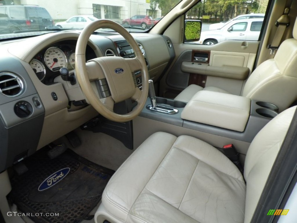 2004 F150 Lariat SuperCrew 4x4 - Oxford White / Tan photo #6