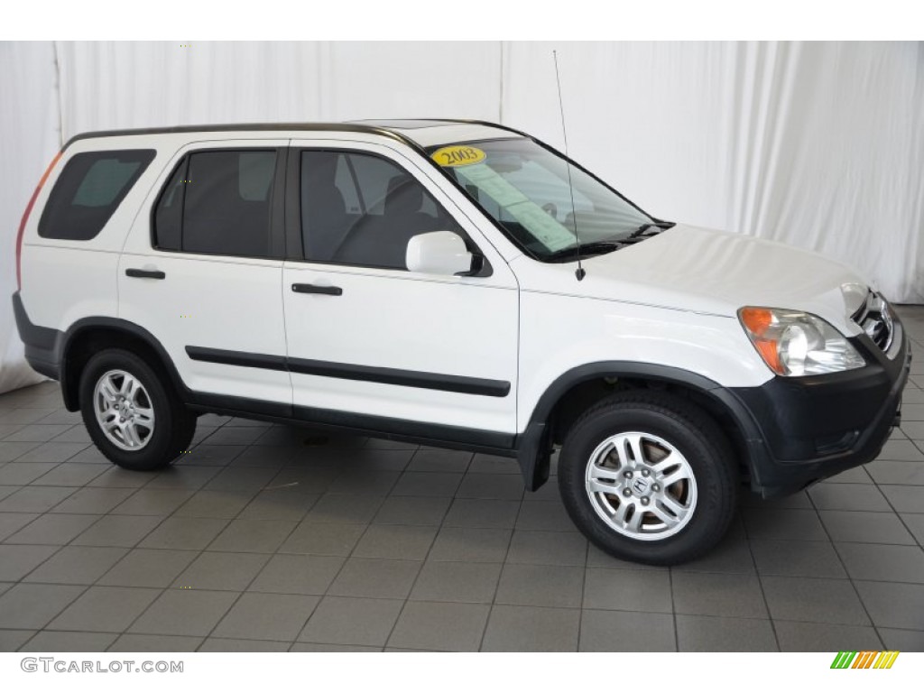 2003 CR-V EX 4WD - Taffeta White / Gray photo #5