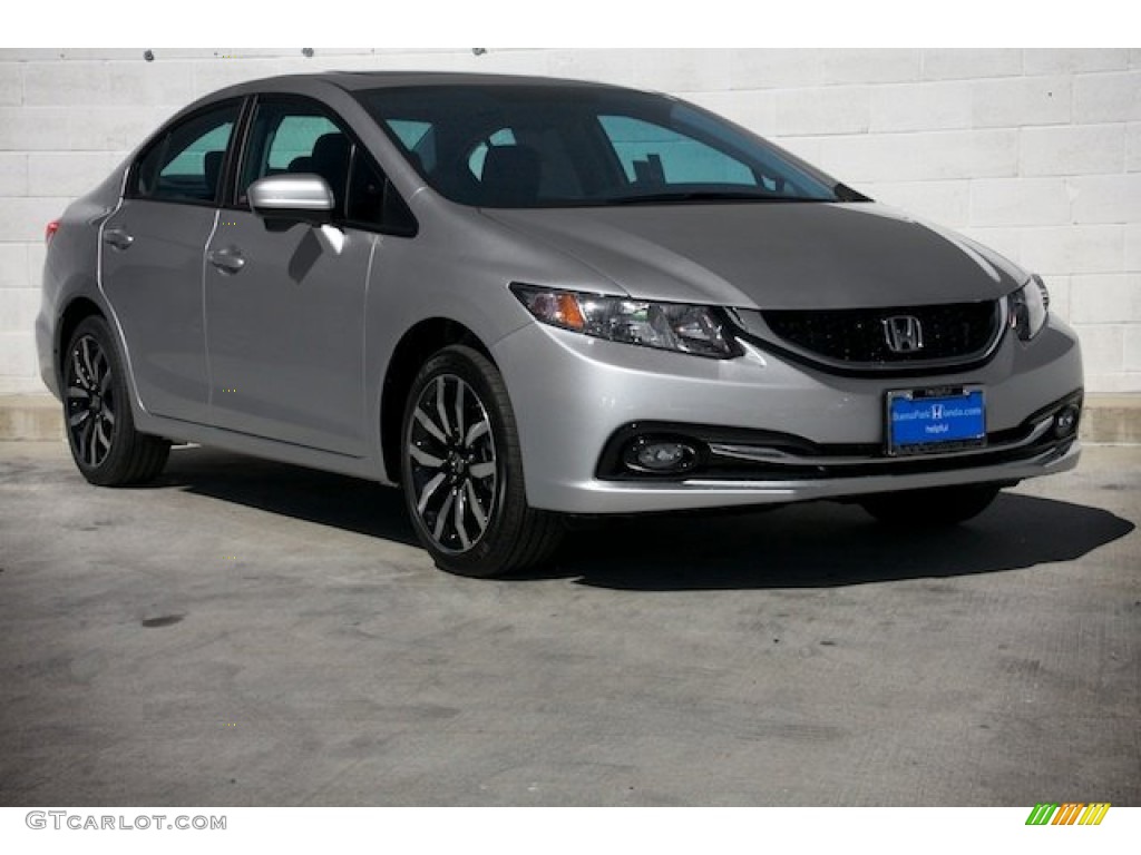 2014 Civic EX-L Sedan - Alabaster Silver Metallic / Black photo #1