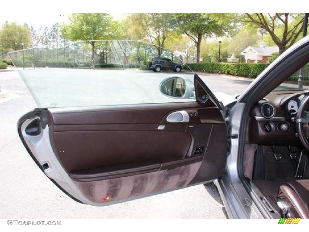 2010 Porsche Cayman S Cocoa Brown Door Panel Photo #92039777