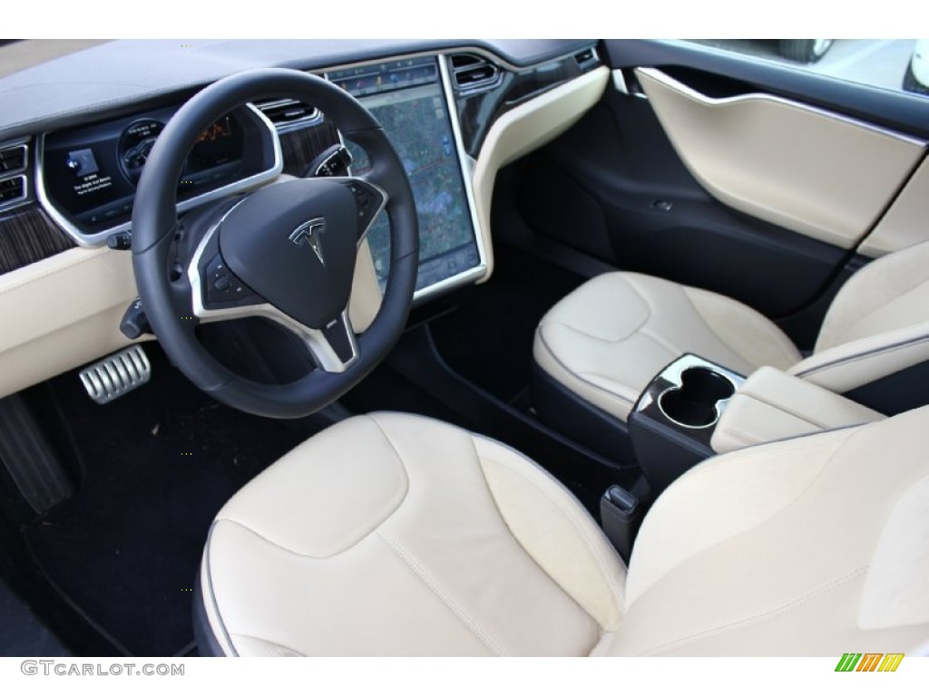 Tan Interior 2013 Tesla Model S P85 Performance Photo #92040938