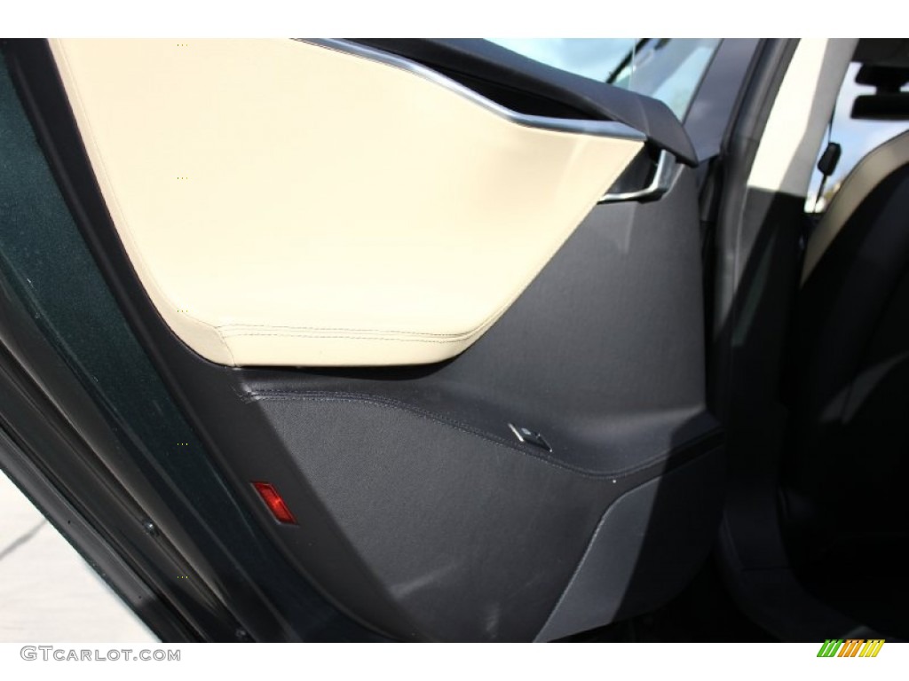 2013 Tesla Model S P85 Performance Tan Door Panel Photo #92041646