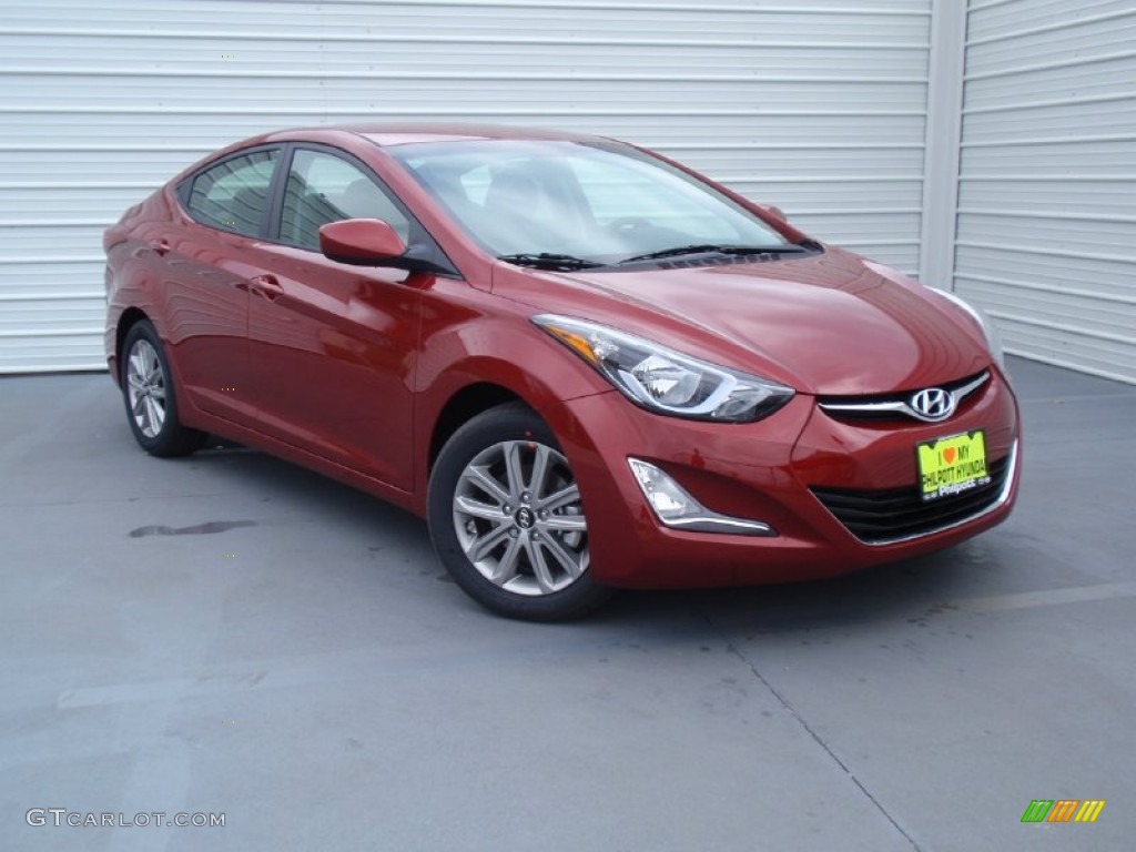 2014 Elantra SE Sedan - Red / Gray photo #2