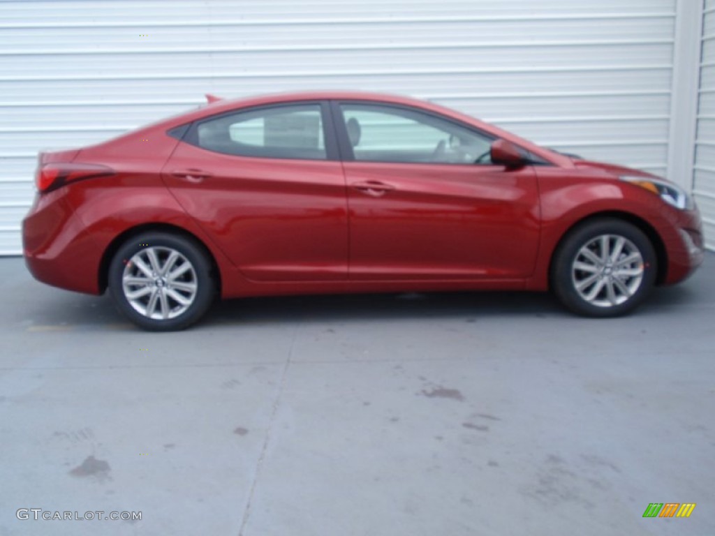 2014 Elantra SE Sedan - Red / Gray photo #3