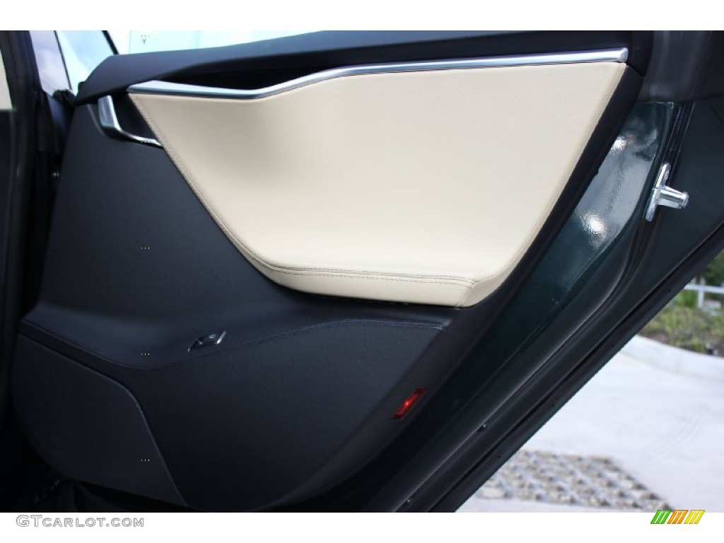 2013 Tesla Model S P85 Performance Tan Door Panel Photo #92041823