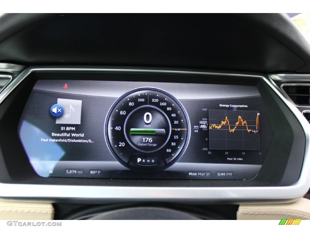 2013 Tesla Model S P85 Performance Gauges Photo #92042009