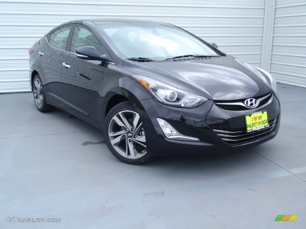 2014 Elantra Limited Sedan - Black / Gray photo #1