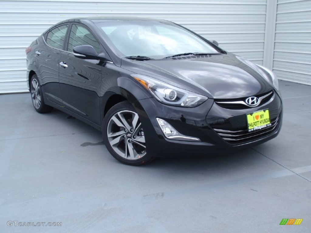2014 Elantra Limited Sedan - Black / Gray photo #2