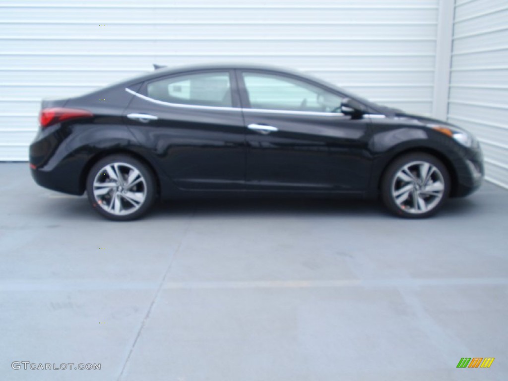 2014 Elantra Limited Sedan - Black / Gray photo #3