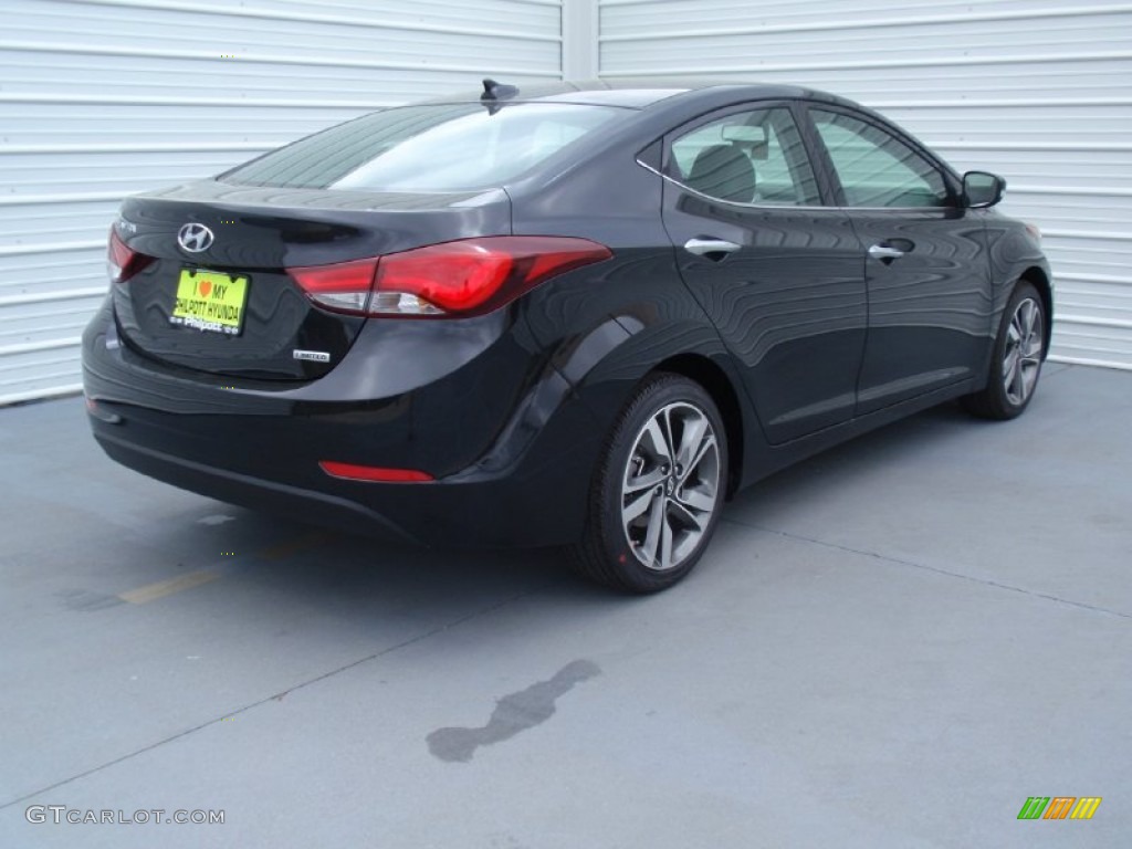 2014 Elantra Limited Sedan - Black / Gray photo #4