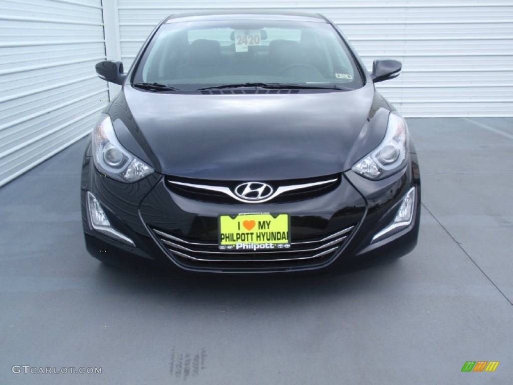 2014 Elantra Limited Sedan - Black / Gray photo #8