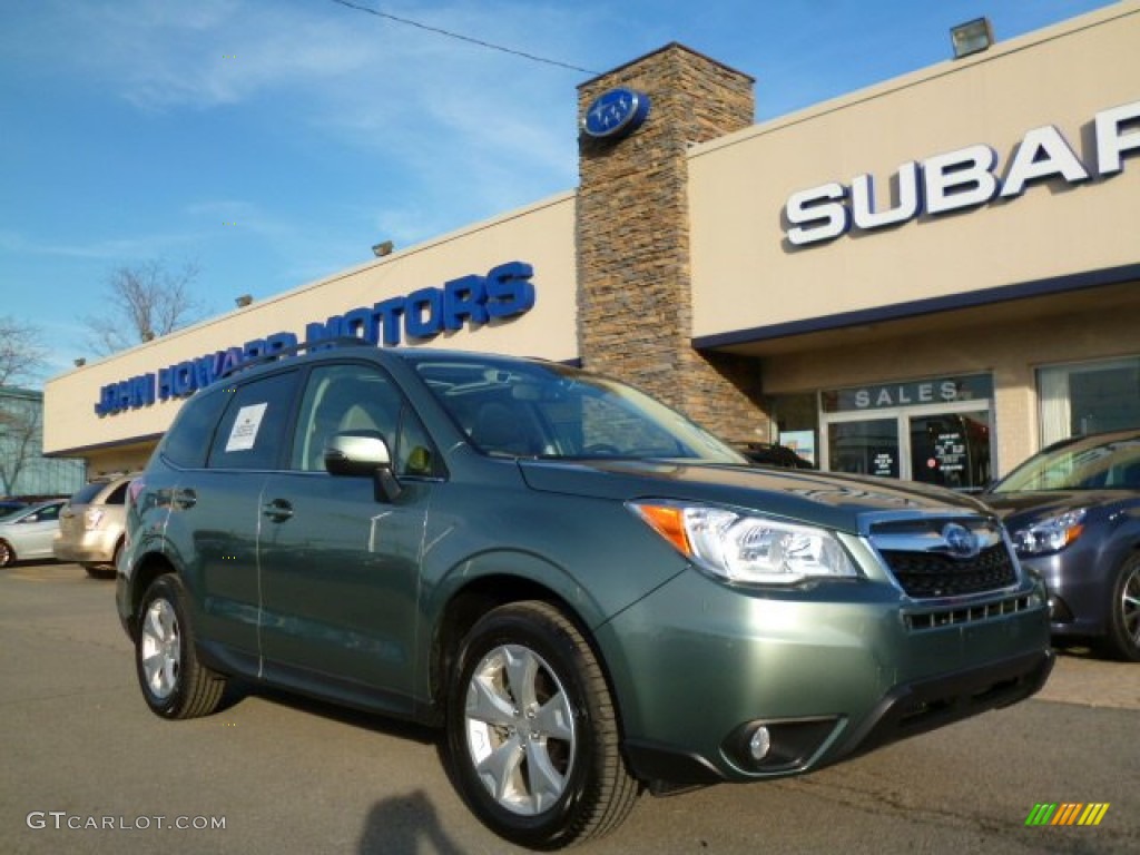 2014 Forester 2.5i Touring - Jasmin Green Metallic / Platinum photo #1