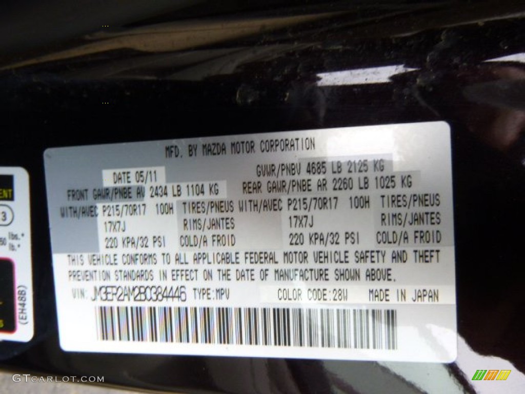 2011 Mazda CX-7 i SV Color Code Photos