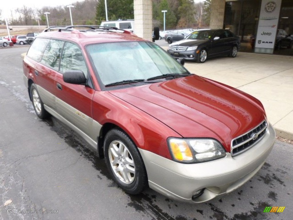 2002 Outback Wagon - Regatta Red Pearl / Gray photo #2