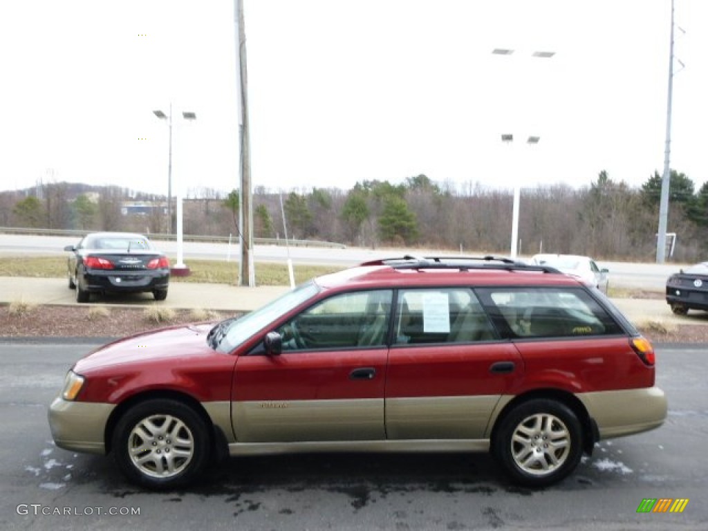 2002 Outback Wagon - Regatta Red Pearl / Gray photo #5