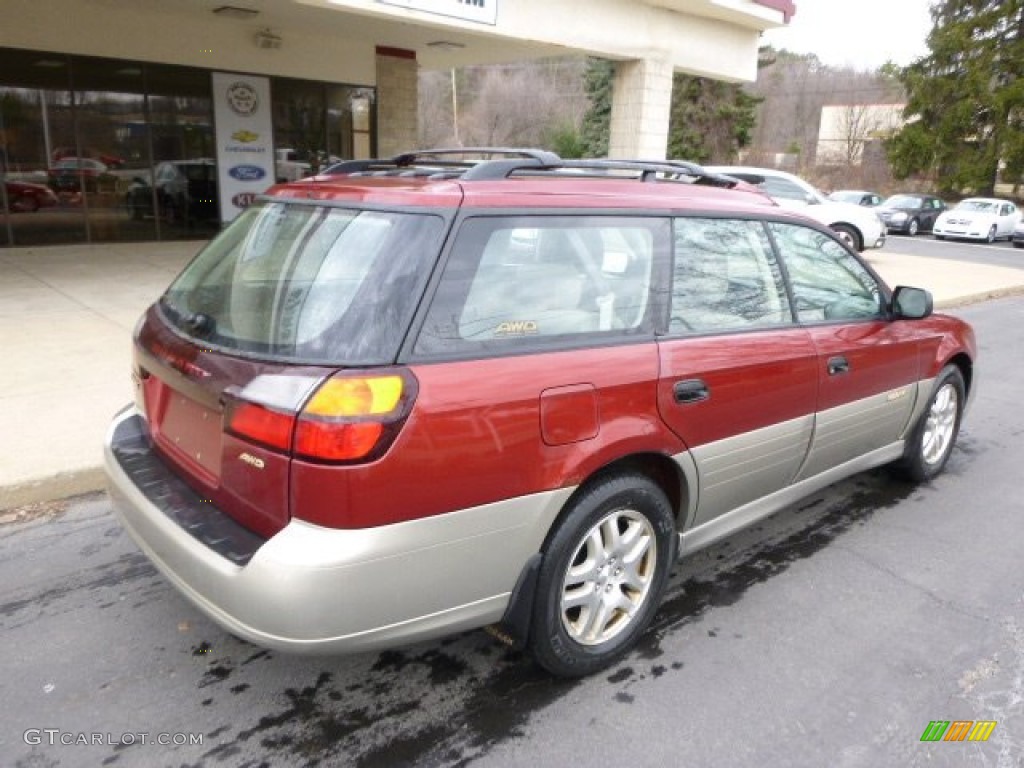 2002 Outback Wagon - Regatta Red Pearl / Gray photo #8