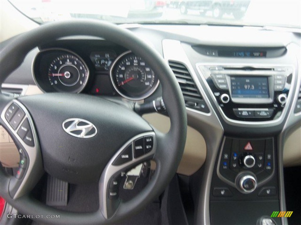2014 Elantra SE Sedan - Red / Beige photo #7