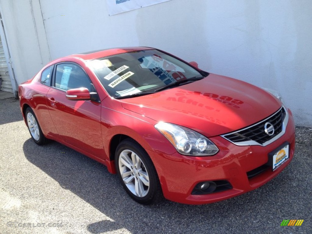 2010 Altima 2.5 S Coupe - Red Alert / Charcoal photo #28