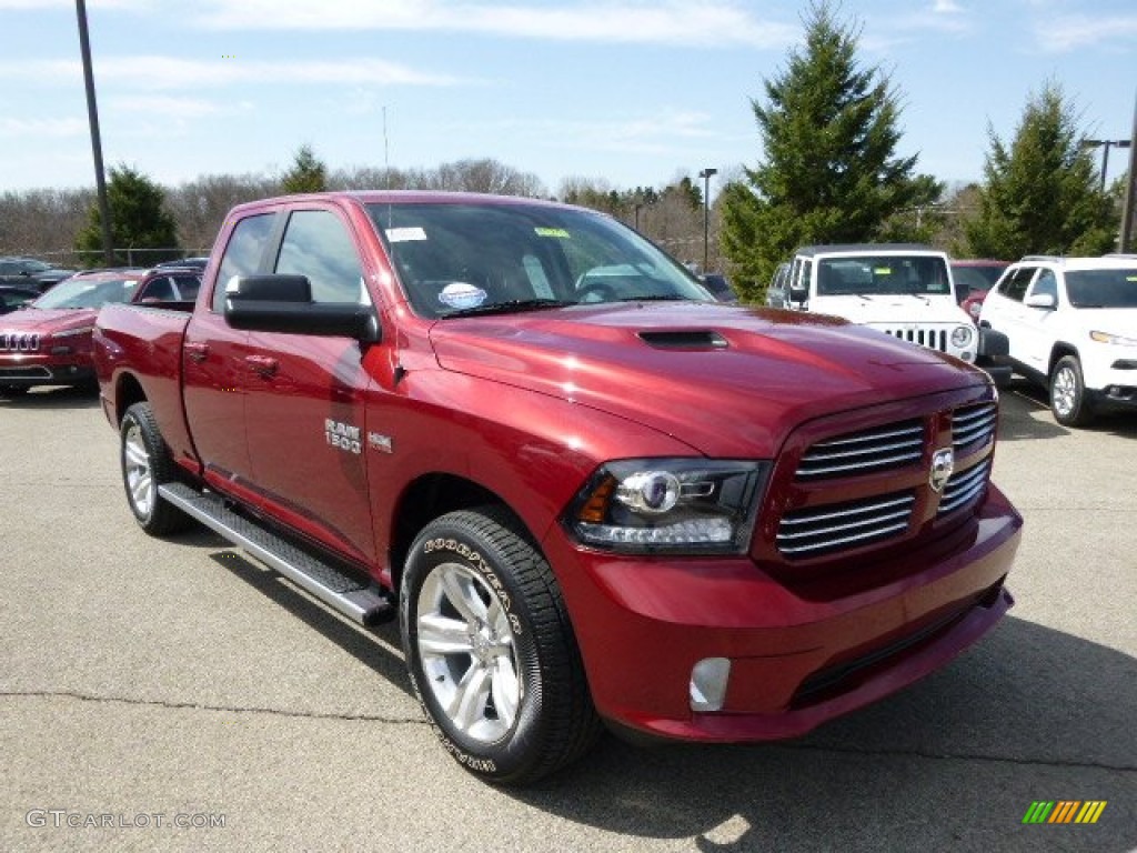 Deep Cherry Red Crystal Pearl 2014 Ram 1500 Sport Quad Cab 4x4 Exterior Photo #92058155