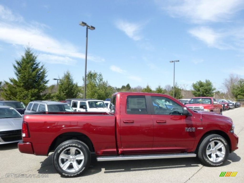 2014 1500 Sport Quad Cab 4x4 - Deep Cherry Red Crystal Pearl / Black photo #5