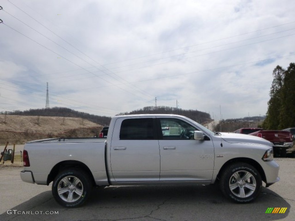 2014 1500 Sport Crew Cab 4x4 - Bright Silver Metallic / Black photo #5