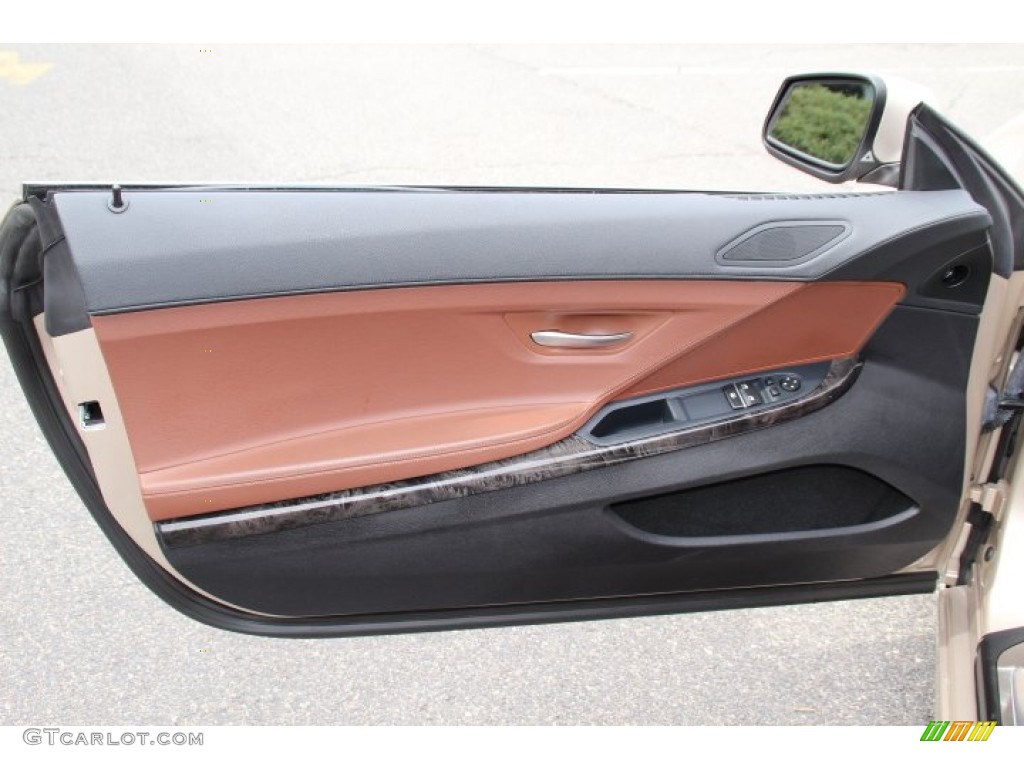 2013 BMW 6 Series 640i Coupe Cinnamon Brown Door Panel Photo #92060465