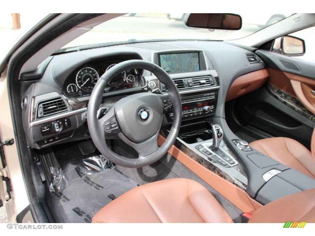 Cinnamon Brown Interior 2013 BMW 6 Series 640i Coupe Photo #92060483