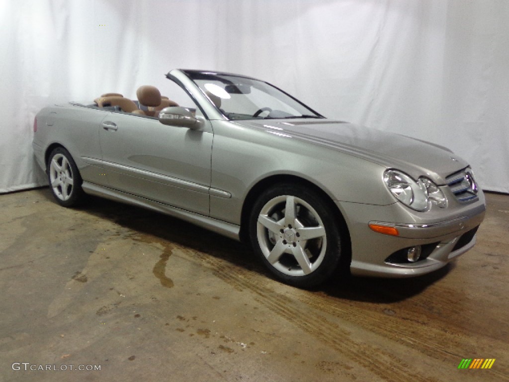2009 CLK 350 Cabriolet - Pewter Metallic / Black/Cappuccino photo #1