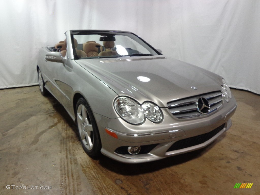 2009 CLK 350 Cabriolet - Pewter Metallic / Black/Cappuccino photo #2