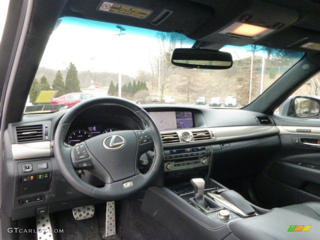2013 Lexus LS 460 F Sport AWD F Sport Black w/White Perf. Genuine Aluminum Dashboard Photo #92064497