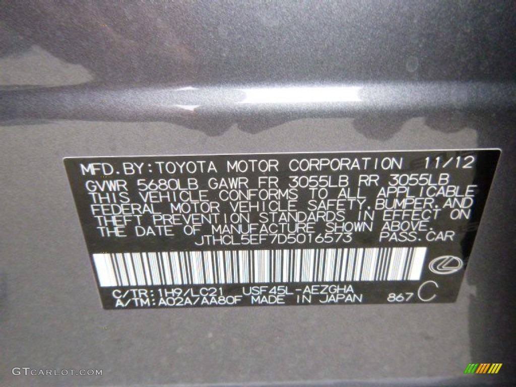 2013 LS Color Code 1H9 for Nebula Gray Pearl Photo #92064671