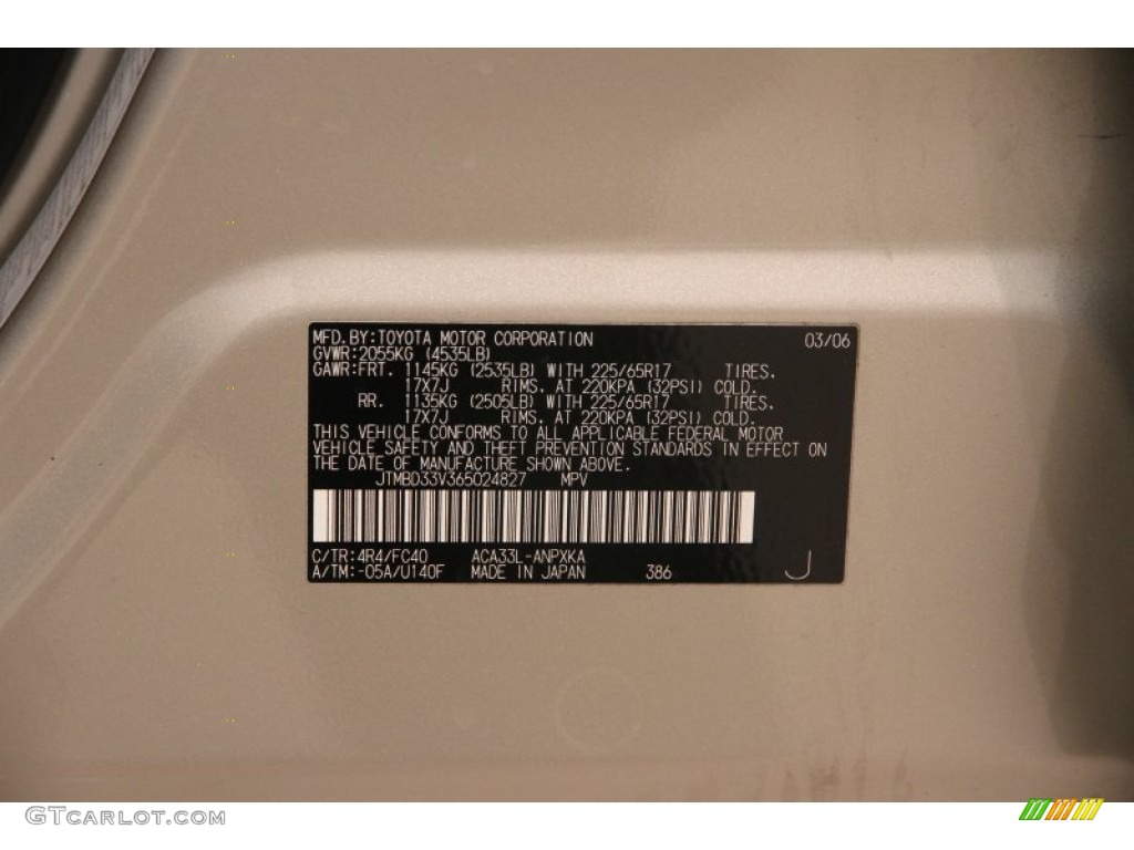 2006 RAV4 4WD - Beige Metallic / Taupe photo #15