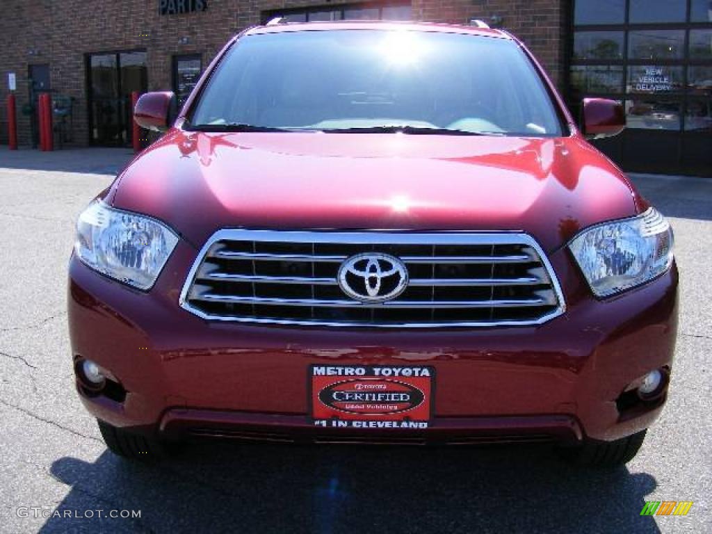 2008 Highlander Limited 4WD - Salsa Red Pearl / Sand Beige photo #8