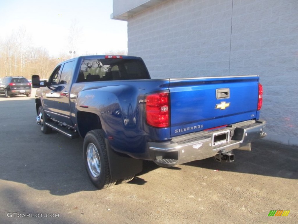 2015 Silverado 3500HD LTZ Crew Cab Dual Rear Wheel 4x4 - Blue Topaz Metallic / Jet Black photo #4