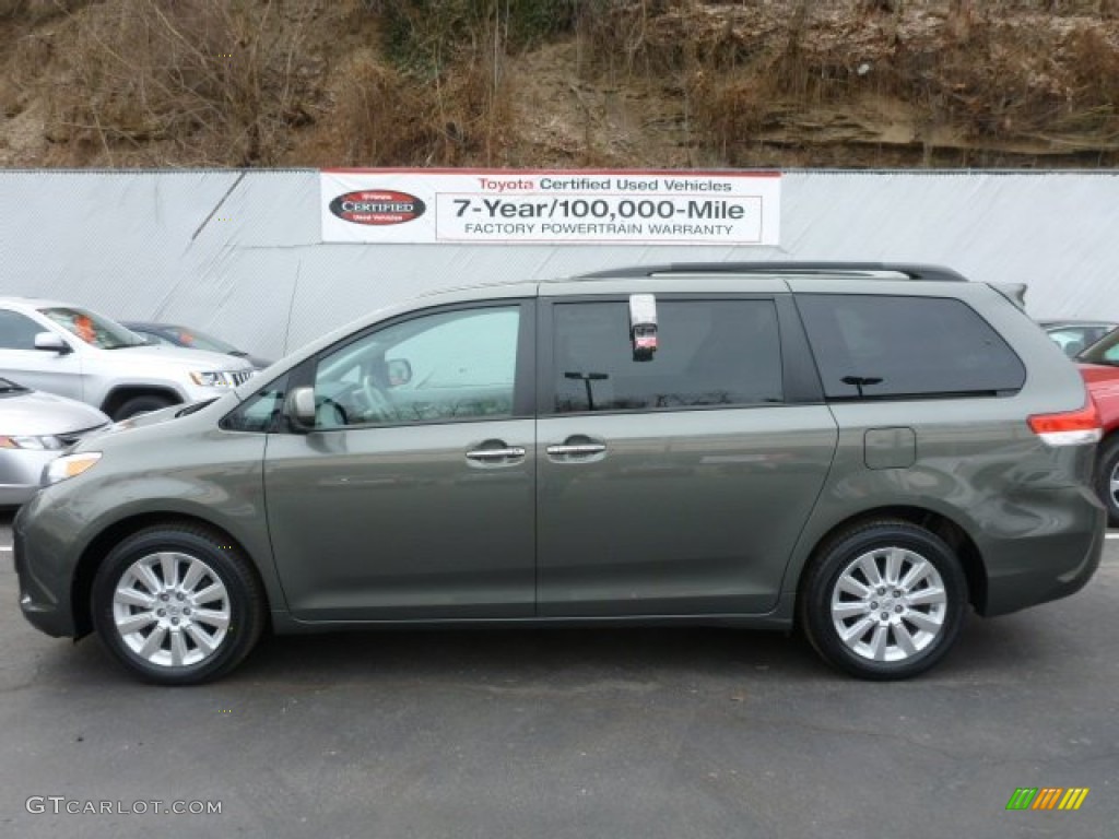 2012 Sienna XLE AWD - Cypress Green Pearl / Light Gray photo #2