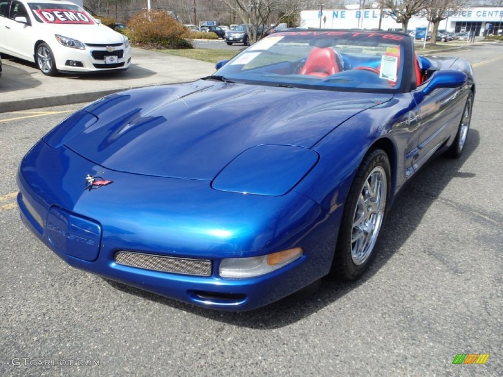 2002 Corvette Convertible - Electron Blue Metallic / Torch Red photo #1