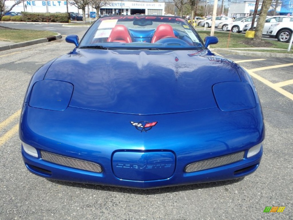 2002 Corvette Convertible - Electron Blue Metallic / Torch Red photo #2