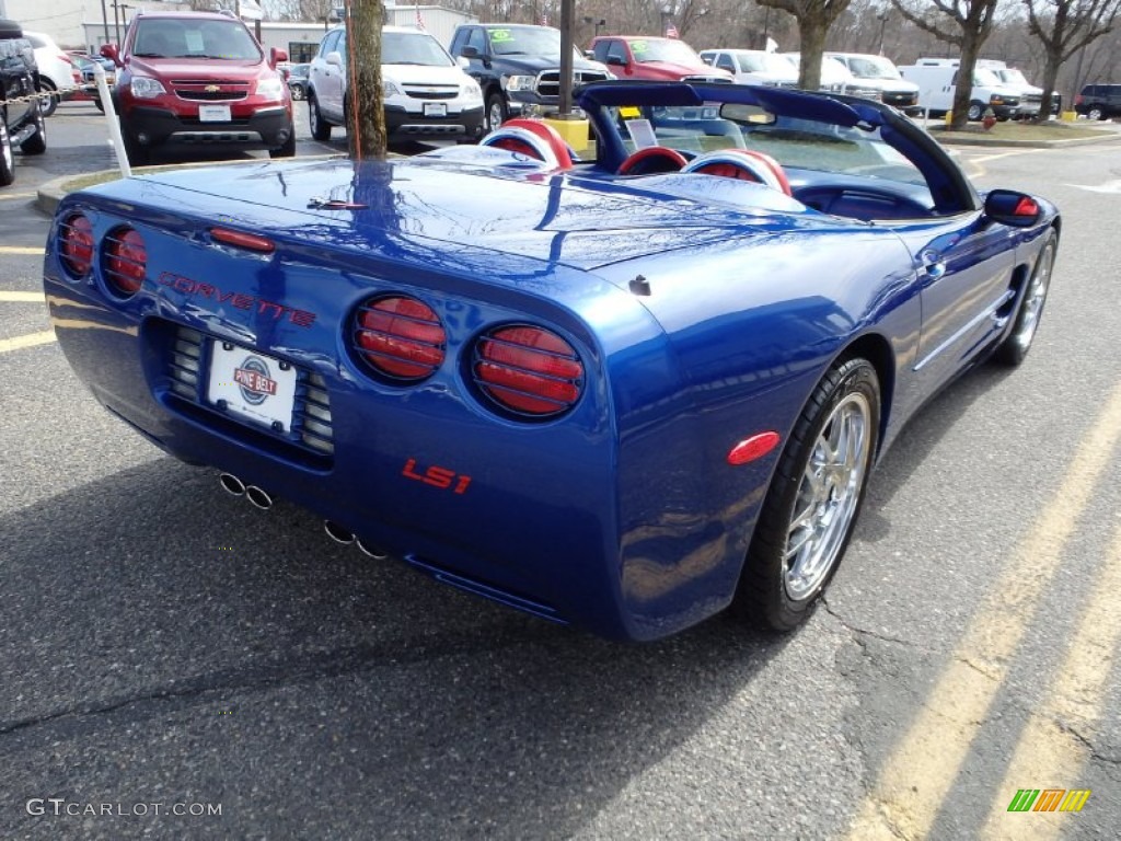 2002 Corvette Convertible - Electron Blue Metallic / Torch Red photo #7