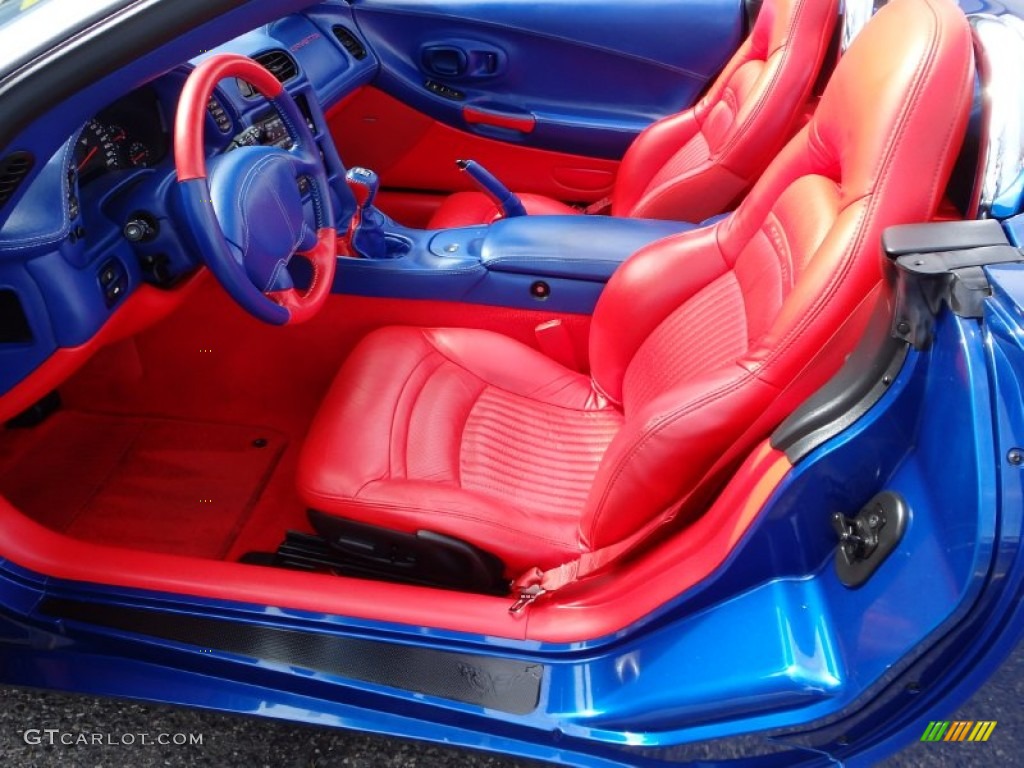 2002 Corvette Convertible - Electron Blue Metallic / Torch Red photo #14
