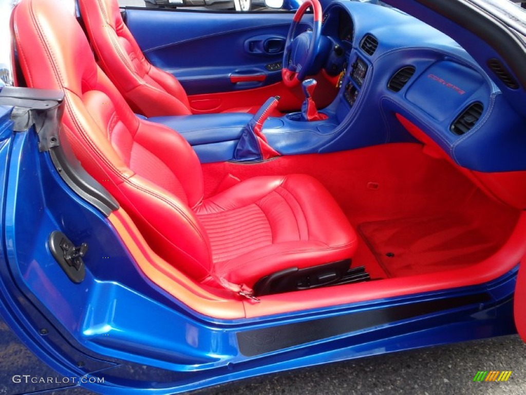2002 Corvette Convertible - Electron Blue Metallic / Torch Red photo #15