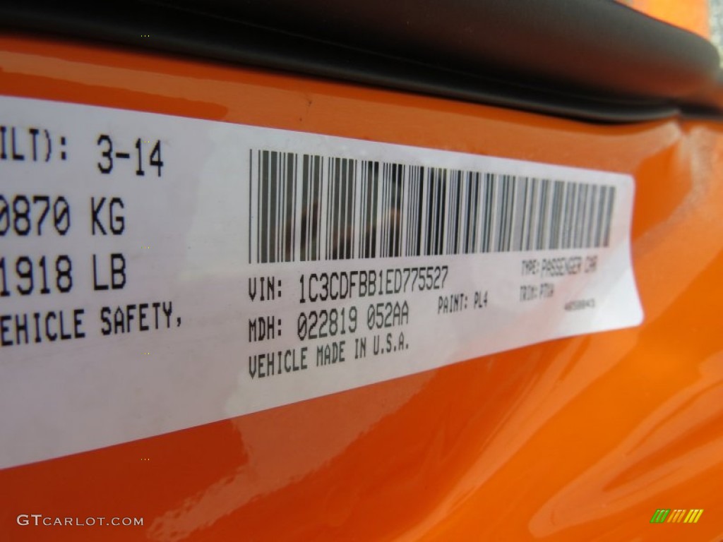 2014 Dart SXT - Header Orange / Black/Light Tungsten photo #10