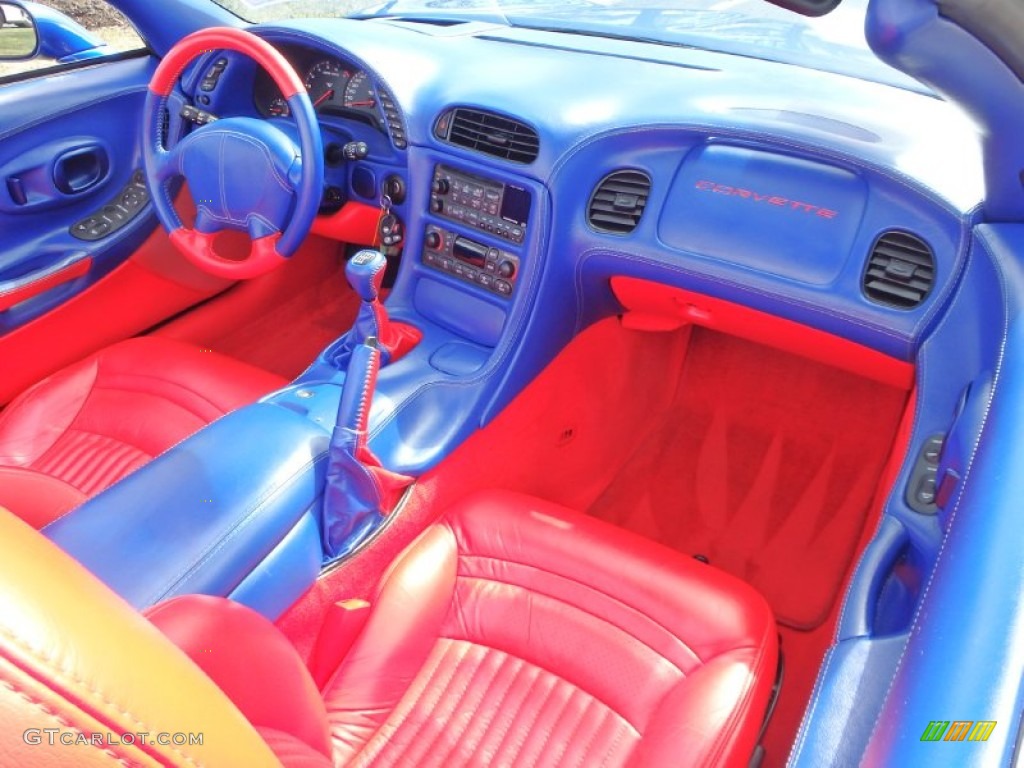 2002 Corvette Convertible - Electron Blue Metallic / Torch Red photo #16