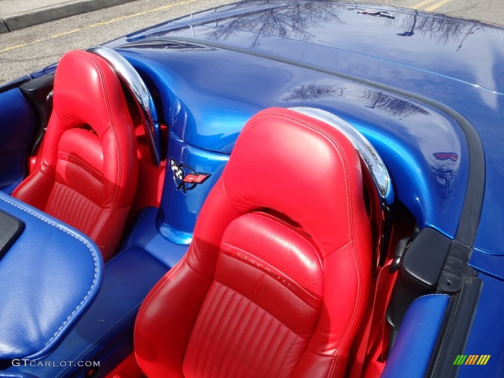 2002 Corvette Convertible - Electron Blue Metallic / Torch Red photo #17
