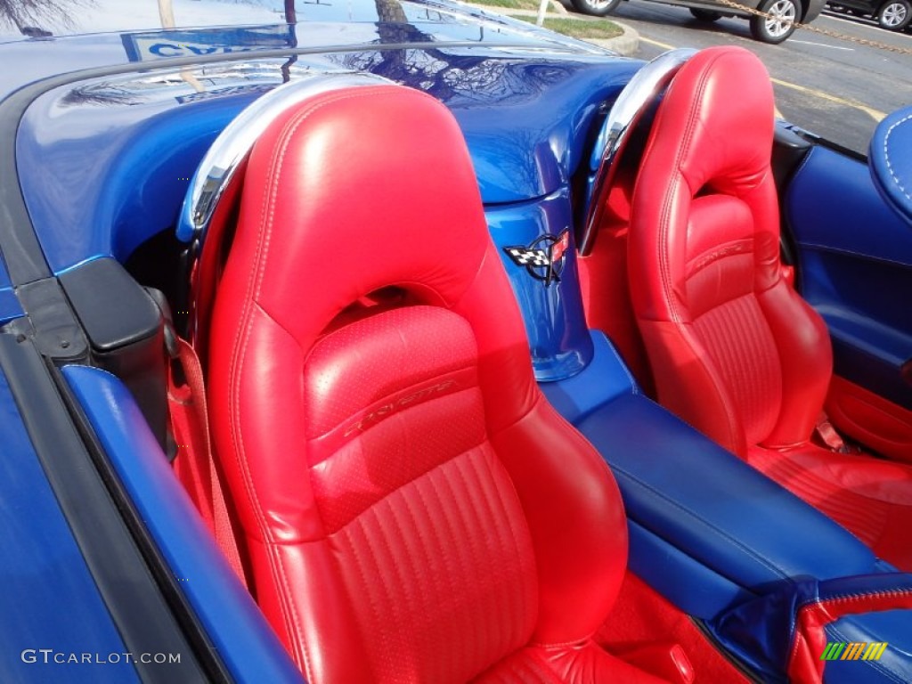 2002 Corvette Convertible - Electron Blue Metallic / Torch Red photo #18
