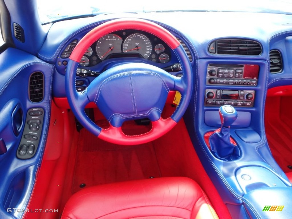 2002 Corvette Convertible - Electron Blue Metallic / Torch Red photo #20
