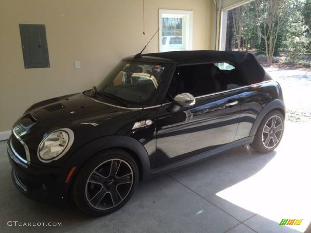 2009 Cooper S Convertible - Midnight Black / Black/Grey photo #4