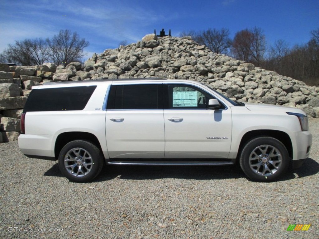 2015 Yukon XL SLT 4WD - White Diamond Tricoat / Cocoa/Dune photo #1