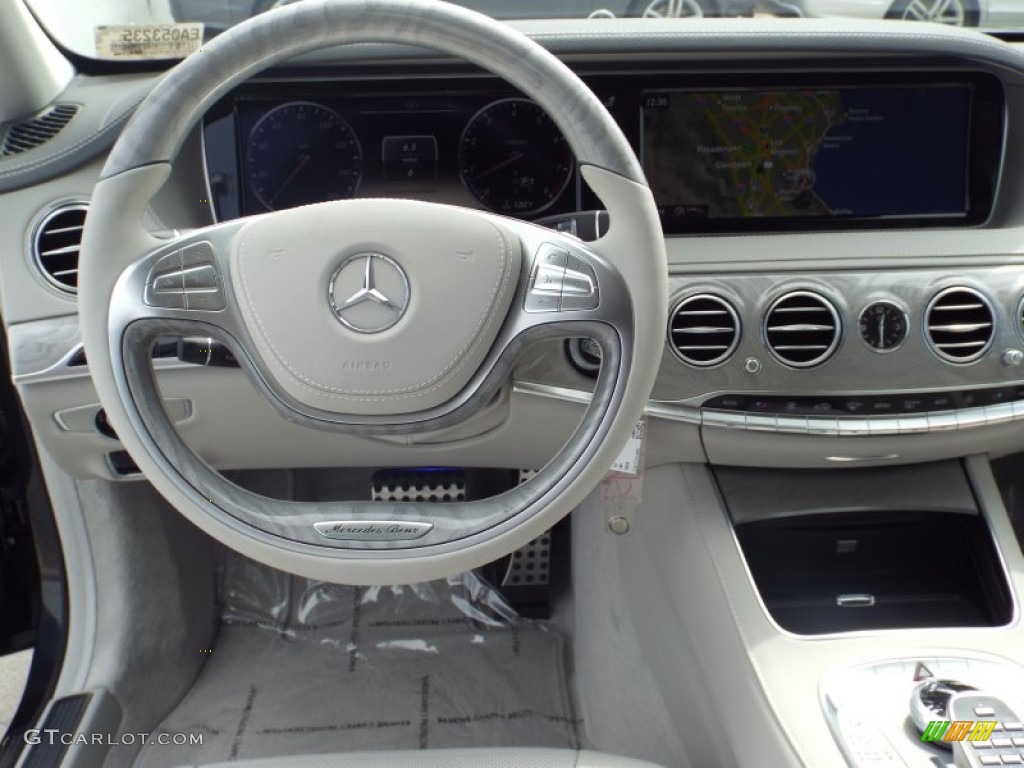 2014 Mercedes-Benz S 550 Sedan Crystal Grey/Seashell Grey Dashboard Photo #92092391